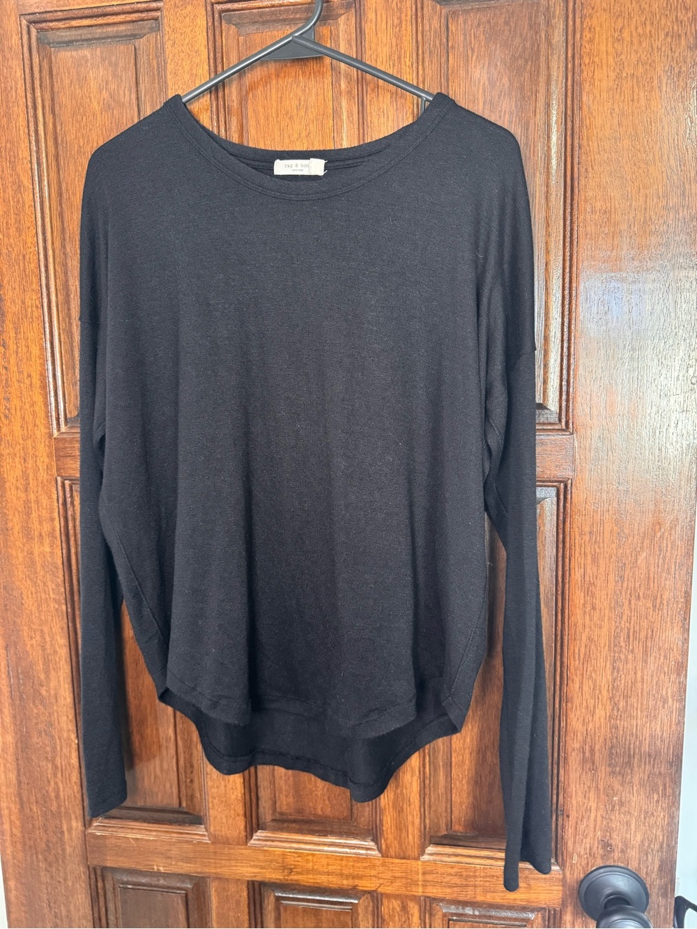 rag & bone Black Long Sleeve Crewneck Top